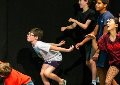 Children practicing during a drama class
