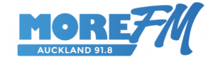 Logo of More FM in blue letters